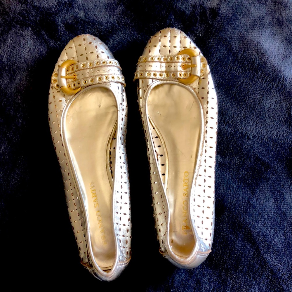 FRANCO SARTO Gold Ballet Flats
